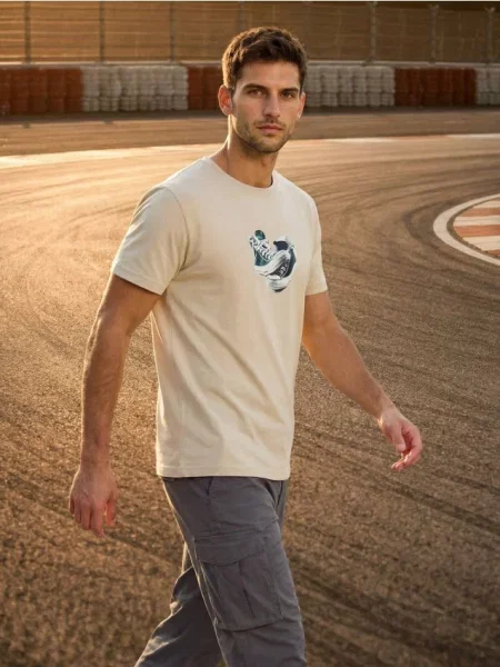 Sinsay koszulka z krótkim rękawem beżowy