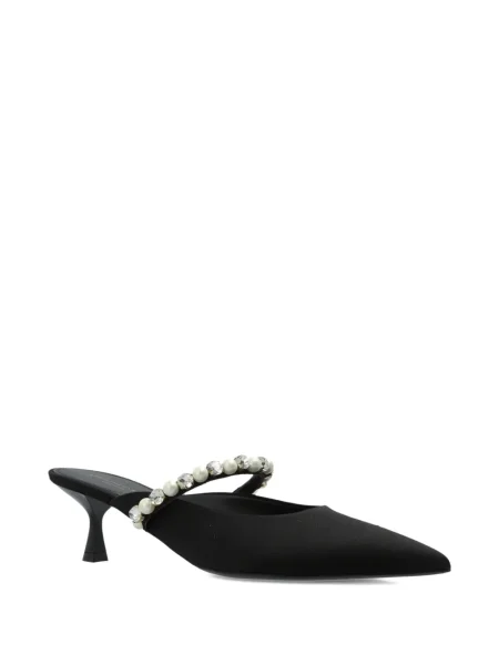 Papuci tip mules Stella Mccartney cu perle negru