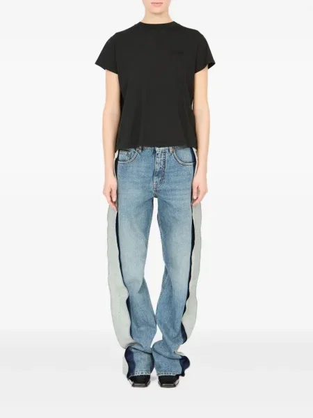 Tricou Mm6 Maison Margiela din satin negru