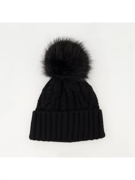 Czapka Moncler z kaszmiru czarna