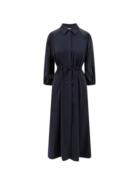 Rochie maxi Max Mara de mătase cu cordon albastru