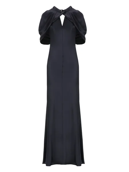 Rochie Alberta Ferretti din satin de costum albastru