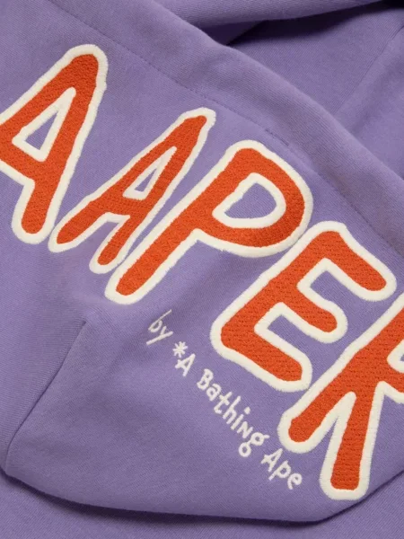 Hanorac cu glugă Aape By A Bathing Ape cu autograf violet