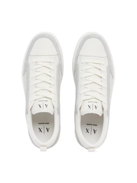Sneakersy Armani Exchange skórzane z logo białe