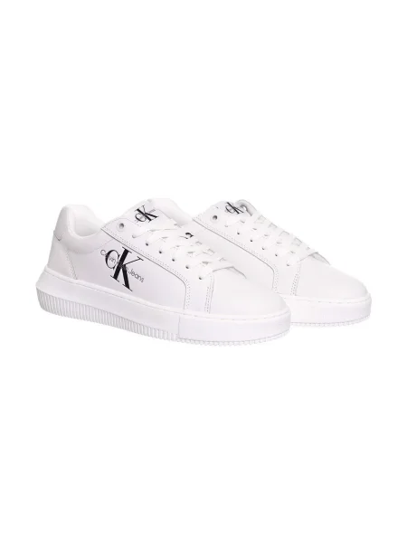Sportcipő Calvin Klein Jeans Chunky Cupsole Laceup Mon Lth Wn White YBR fehér