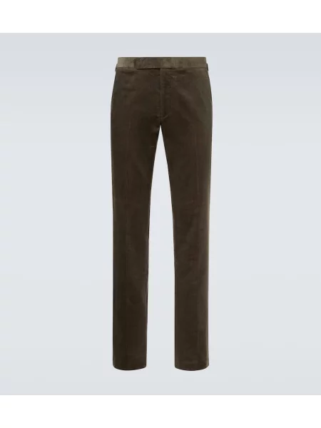 Pantaloni Ralph Lauren Purple Label de catifea cord verde
