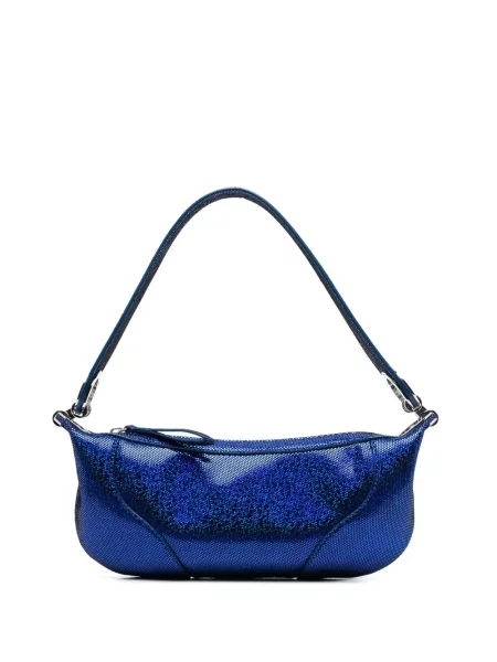 Чанта By Far на точки синьо
