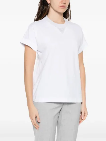 Tricou Peserico cu decolteu rotund alb