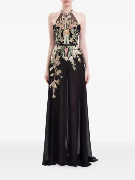 Rochie maxi Saiid Kobeisy fără mâneci negru