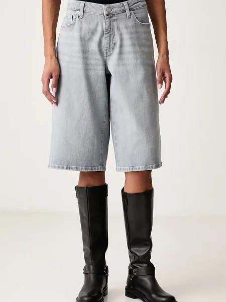 Guess Jeans bermude pentru femei din denim gri