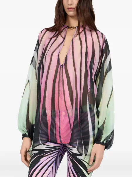 Bluză Roberto Cavalli cu imagine roz