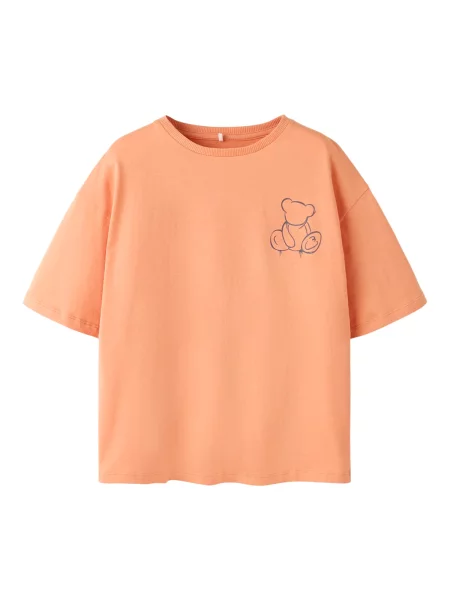 NAME IT Tricou NKMByne crem / noapte / portocaliu caisă albastru