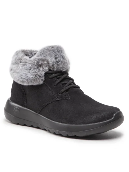 SKECHERS Šnurovacie členkové čižmy čierna