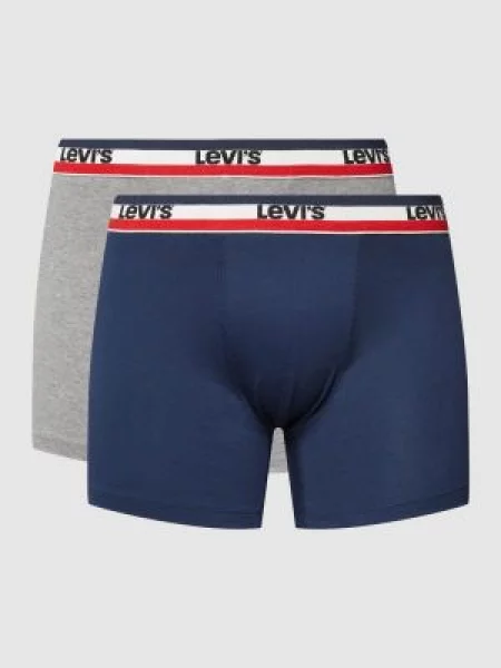 Obcisłe bokserki z elastycznym pasem z logo Levi's niebieskie