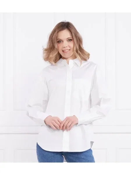 Calvin Klein Cămașă RELAXED COTTON SHIRT | Relaxed fit alb