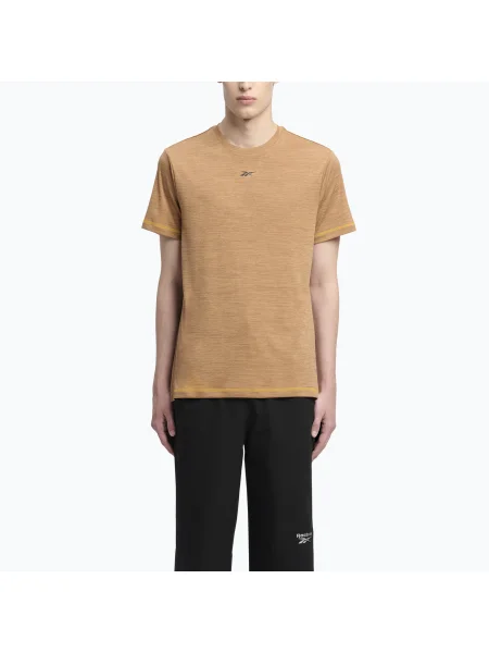 Melange póló Reebok borostyán barna