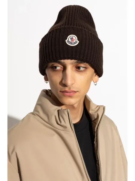 Czapka Moncler brązowa
