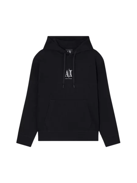 Bluza z kapturem Armani Exchange z kapturem czarna