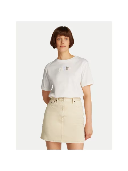 Tommy Jeans T-Shirt Color Varsity Εκρού Relaxed Fit