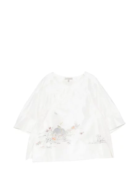 Top Shiatzy Chen cu broderie din satin alb