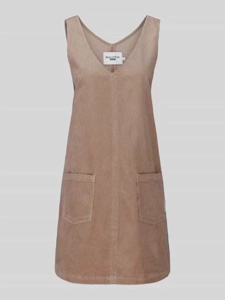 Sukienka mini z sztruksu z naszywanymi Marc O'polo Denim beżowa