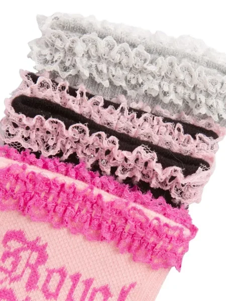 Čarape Juicy Couture s čipkom ružičasta