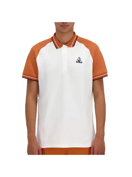 Koszulka Polo Le Coq Sportif Heritage Biało-Pomarańczowa biała