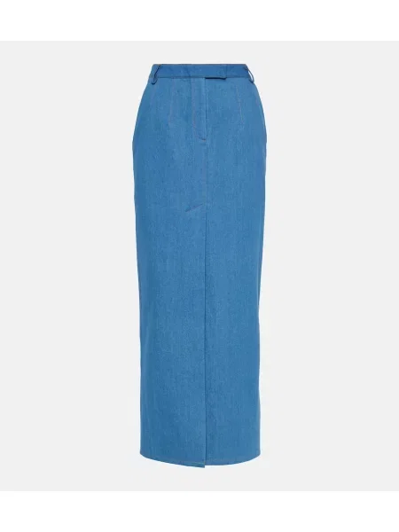 Fustă din denim Aya Muse albastru