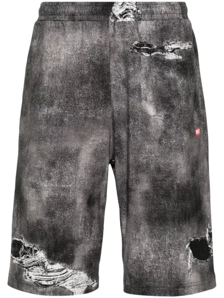 Pantaloni scurți Diesel zdrențuiți negru