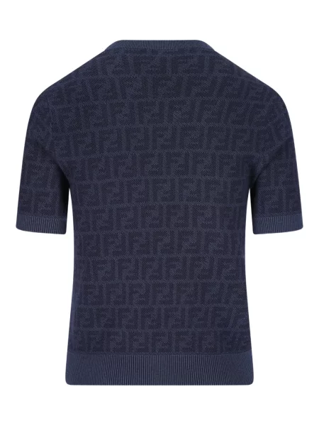 Tricou Fendi din jacard albastru