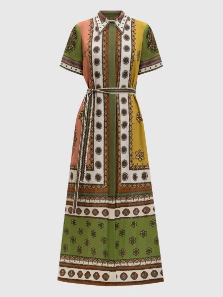 Сукня-сорочка Contina з льону Alemais зелена