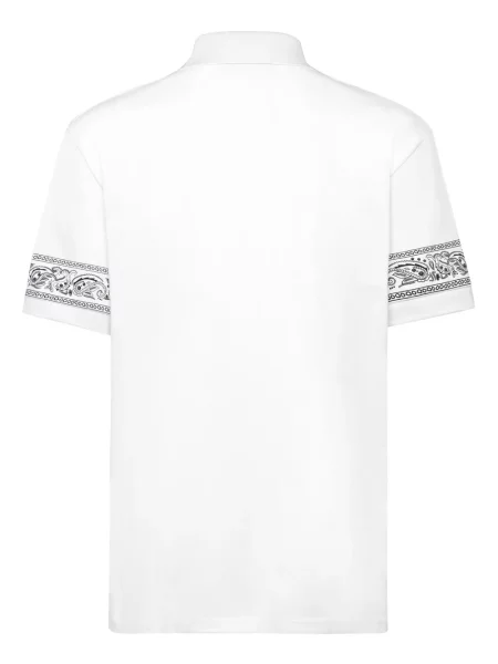 Поло тениска Philipp Plein с пейсли десен бяло