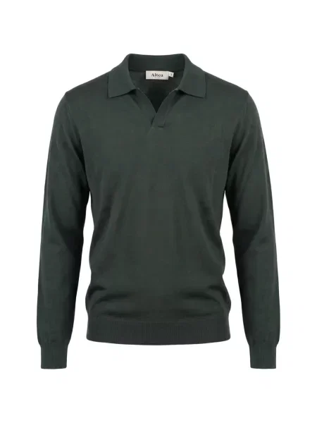 Gulerat lung tricou polo Altea verde