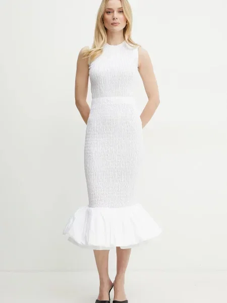 Patou rochie midi mulata alb