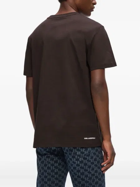Tricou Karl Lagerfeld cu broderie maro