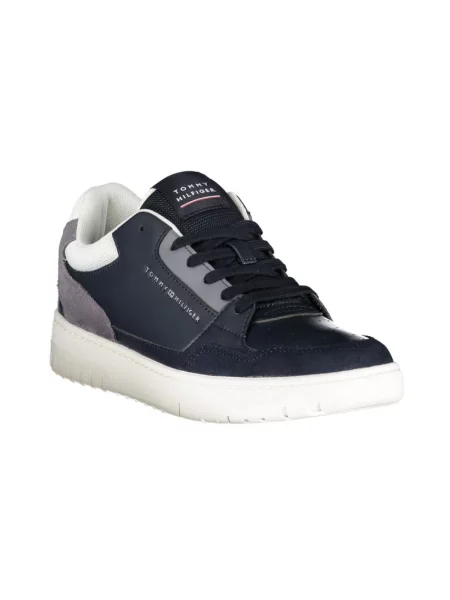 Lniane trampki Tommy Hilfiger niebieskie