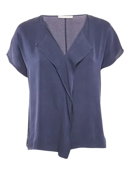 Top Boss Green Hugo Boss z dekoltem w serek drapowany niebieski