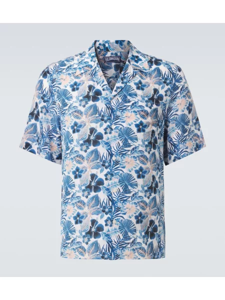 Cămașă Vilebrequin cu model floral alb
