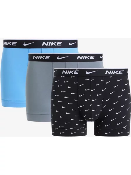 Bokserki Nike Trunk Dry Fit szare niebieskie 3 pary S czarne