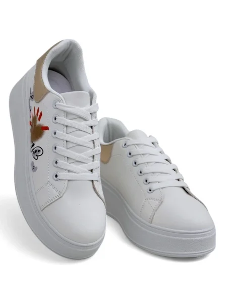 Sneakerși Resti cu platformă cu imagine alb