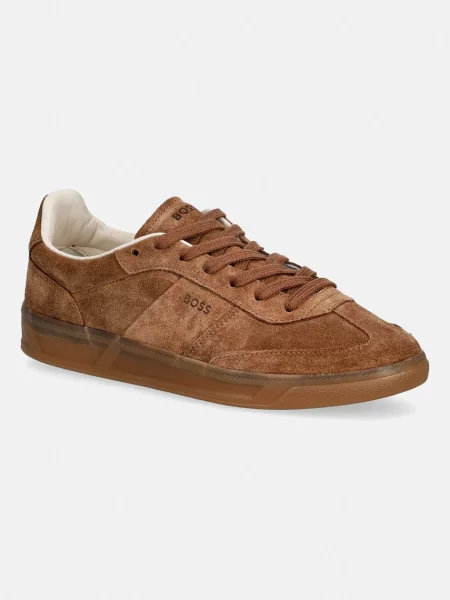 BOSS sneakers din piele întoarsă Brenta maro