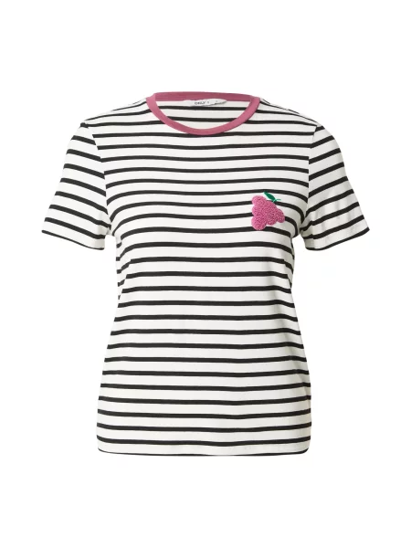 ONLY Tricou ONLHEART verde / mauve / negru alb