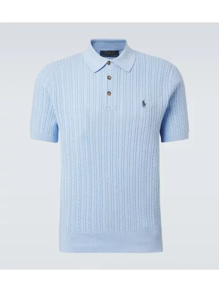 Tricou polo Polo Ralph Lauren tricotate albastru