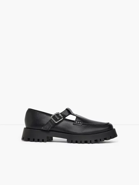 Loafersy chunky z wycięciami czarne