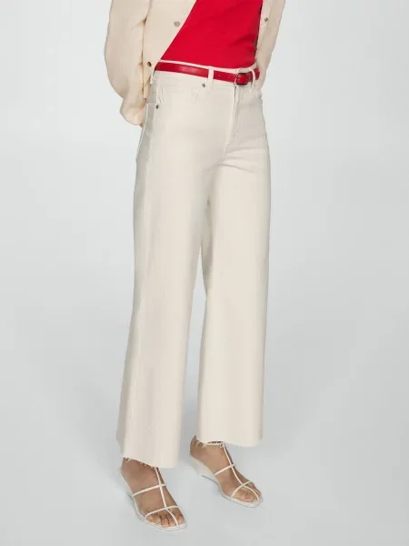 MANGO Прямі джинси білий