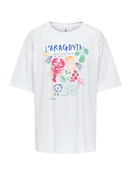 ONLY Tricou ONLROSIE galben / verde / roșu alb