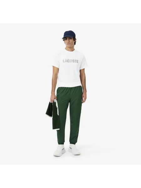 Lacoste Sportowy T-Shirt Ultra Dry Z Graficznym Nadrukiem biały