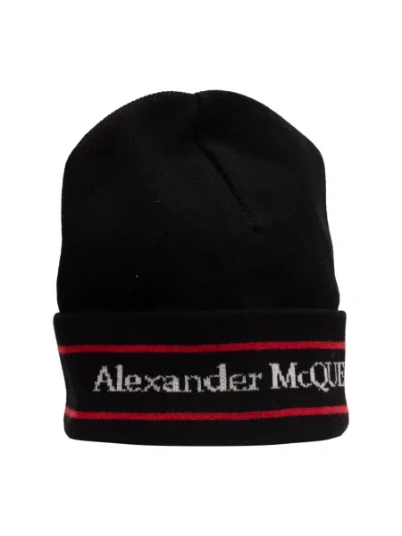 Czapka Alexander Mcqueen z kaszmiru czarna