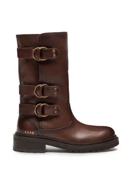 Botine Golden Goose din piele cu cataramă maro