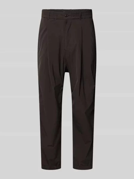 Spodnie o kroju relaxed fit z zakładkami w pasie model Lirog' Drykorn